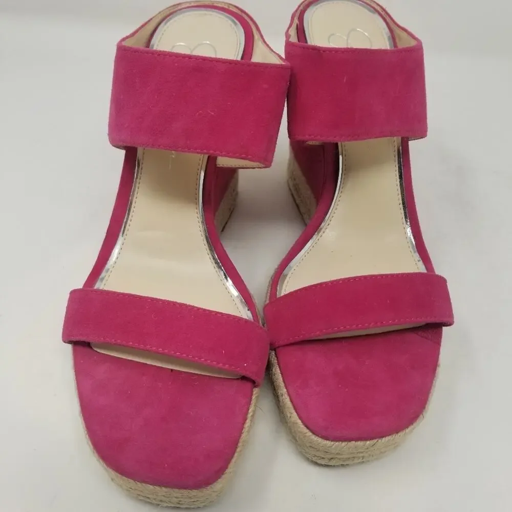Jessica Simpson New Pink Suede‎ Leather Wedges NWT Size 10